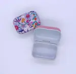 Plechová krabička Květiny pink