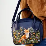 Dámská kabelka Kitto – sametový potisk Sova