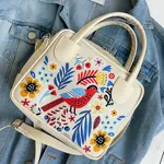 Dámská kabelka Kitto – sametový potisk Zázračný pták