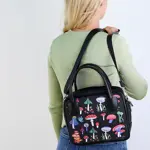 Dámská kabelka Kitto – sametový potisk Muchomůrky 