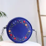 Kabelka tablet Věnec z květin (modré pozadí)