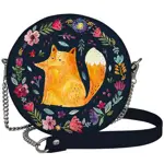 Kabelka tablet Liška a květiny na tmavě modrém pozadí