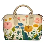 Dámská kabelka Barrel – textilní potisk Jaro kvete