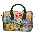 Dámská kabelka Barrel – textilní potisk Světlé květy