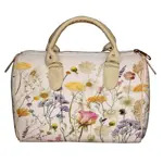 Dámská kabelka Barrel – textilní potisk Luční květiny na světlém pozadí