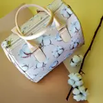 Dámská kabelka Barrel – textilní potisk Bavlna