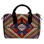 Dámská kabelka Barrel – textilní potisk lidový vzor 