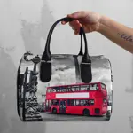 Dámská kabelka Barrel – textilní potisk anglický autobus