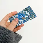 Klíčenka do kabelky – barevná kapsička na klíče s karabinkami Modrý ornamentem