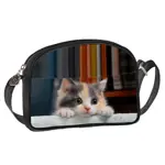 Dětská kabelka Junior Girl  Roztomilá kočka, tmavě šedá