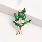 Brož  nebo Přívěsek  bodlak zelená 4*5.7 cm - image 2