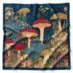 Elegantní šátek z hedvábí Armani Houby 68 × 68 cm – ruční výroba  - fotografie 1