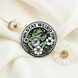 Smaltovaný pin Žaba Stay Weird 