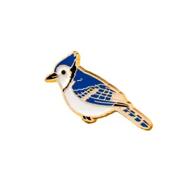 Smaltovaný pin Sýkora chocholatá — pin, velikost: 2,8 × 1,2 cm