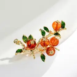 Brož ve tvaru větvičky tomelu – 2,9 × 5,3 cm