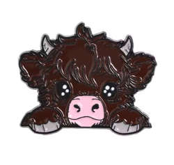 Smaltovaný pin  Kravička Vanilka
