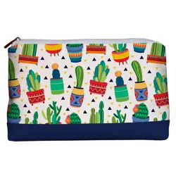 Kosmetická taška Lovely Kaktusy na bílém pozadí