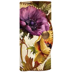 Klíčenka do kabelky – barevná kapsička na klíče s karabinkami fialový  květ 