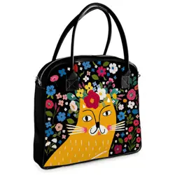  Taška s potiskem Oxford  Kočka v květinách