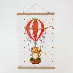 Látkový plakát na zeď Let horkovzdušným balónem