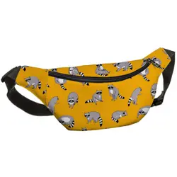 Ledvinka BUMBAG Mývalové na žlutém pozadí