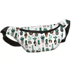 Ledvinka BUMBAG Kaktusy na bílém pozadí