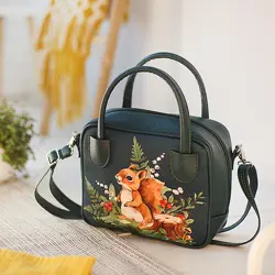 Dámská kabelka Kitto – sametový potisk Veverka