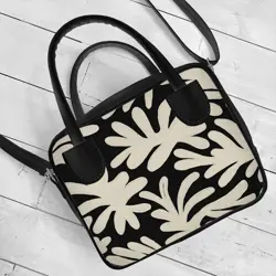 Dámská kabelka Kitto – sametový potisk Tropy. Imitace