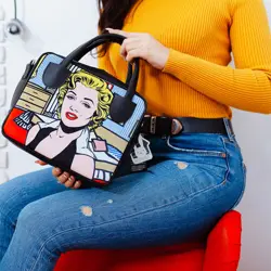 Dámská kabelka Kitto – sametový potisk Marilyn Monroe