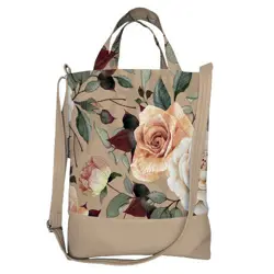 Kabelka city Růže na béžovém pozadí