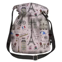 Dámská kabelka torba  Paříž. Růžové pozadí