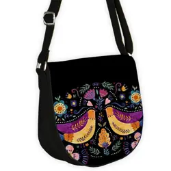 Kabelka saddle  Ptáci na černém pozadí