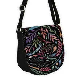 Kabelka saddle  Větvičky a listy