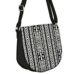 Kabelka saddle Černá a bílá ozdoba