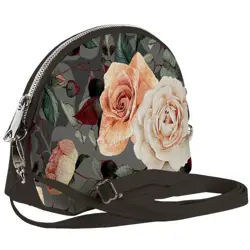 Mini kabelka  Coquette Růže na šedém pozadí