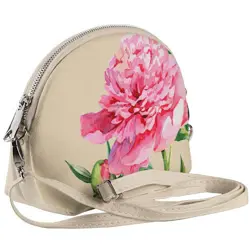 Mini kabelka  Coquette Pivoňka na béžovém pozadí