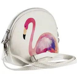 Mini kabelka  Coquette Plameňák na bílém pozadí