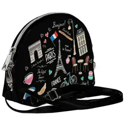 Mini kabelka  Coquette Paříž na černém pozadí