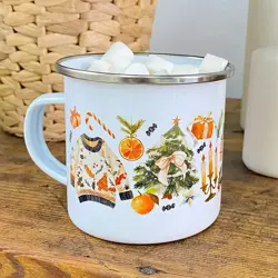 Smaltovaný hrnek Camper Novoroční atributy