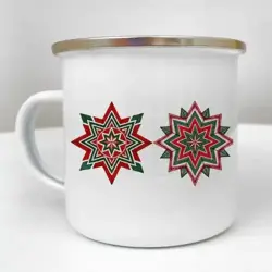 Smaltovaný hrnek Camper Vánoční hvězdy