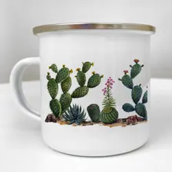 Smaltovaný hrnek Camper  Teplo a kaktusy