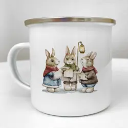 Smaltovaný hrnek Camper Happy holidays