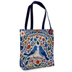 Textilní taška Tenderness Pár ptáků – stylový shopper na zip