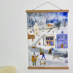 Látkový plakát na zeď Zimní radovánky