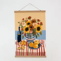 Látkový plakát na zeď Slunečnice na stole