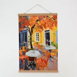 Látkový plakát na zeď  Podzimní kavárna