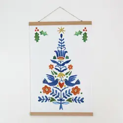 Látkový plakát na zeď kreativní vánoční stromeček 