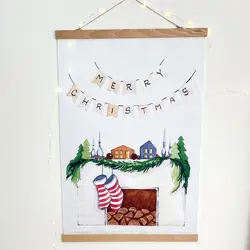 Látkový plakát na zeď Merry Christmas