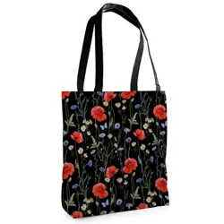 Textilní taška Tenderness Vlčí máky, sedmikrásky a chrpy– stylový shopper na zip