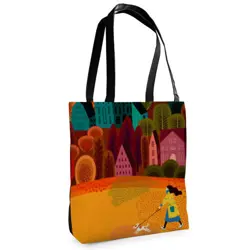 Textilní taška Tenderness Podzim ve velkoměstě – stylový shopper na zip 